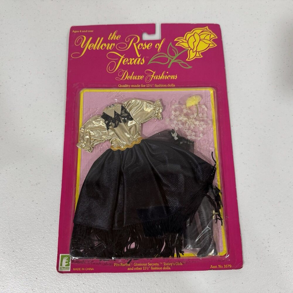 VINTAGE Creata Yellow Rose of Texas Doll Clothes Outfit Barbie 11.5" Fashion NEW